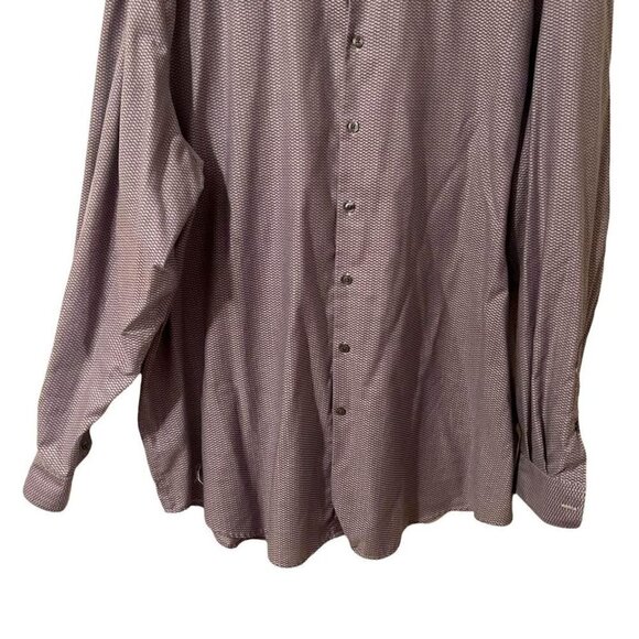 Perry Ellis Button Down Dress Shirt Gray Geometric - Picture 3 of 8